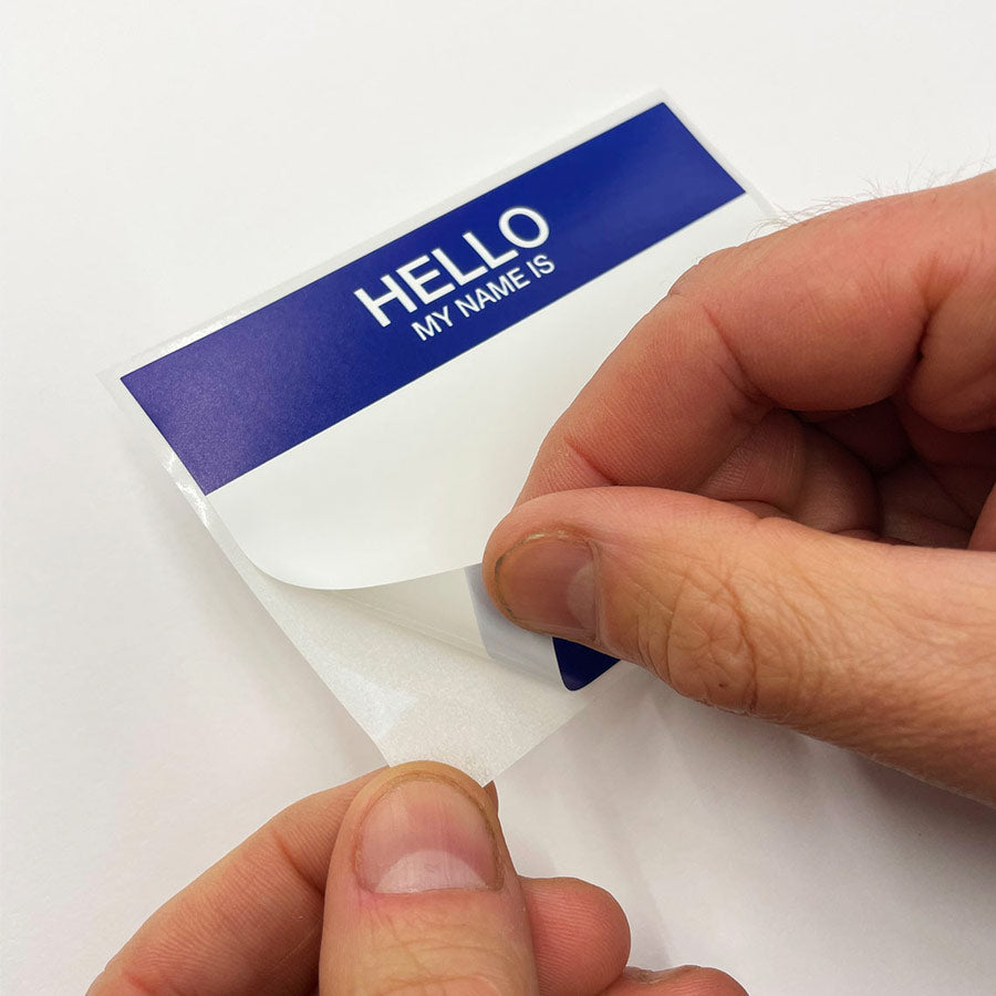 FLUX Eggshell Stickers 50 pcs Hello My Name Is Blue