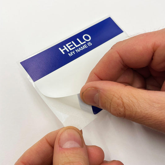 FLUX Eggshell Stickers 50 pcs Hello My Name Is Blue