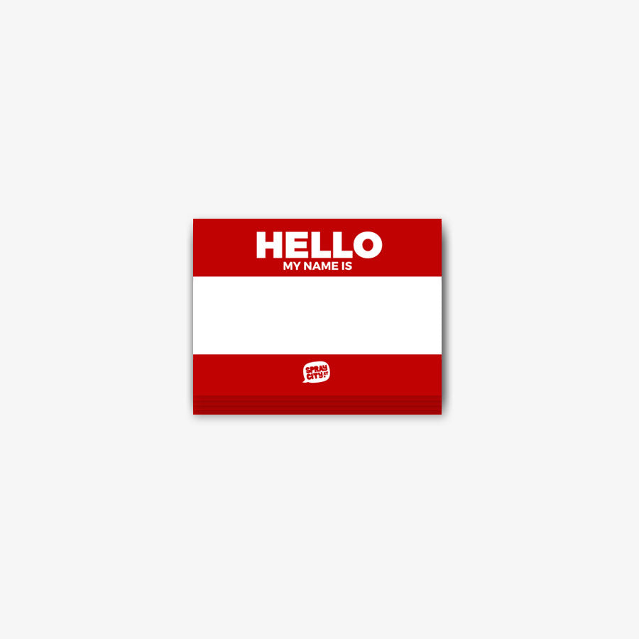 Spraycity Stickerpack „Hello My Name is“ 50 Pcs. Red (7x10cm)