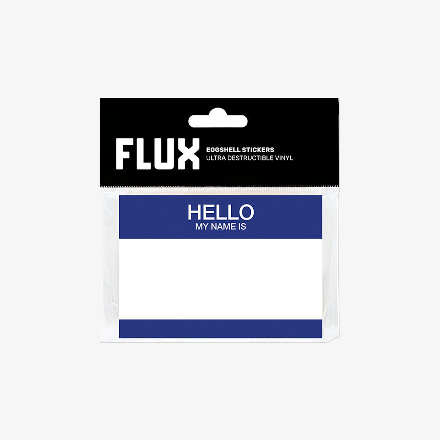 FLUX Eggshell Stickers 50 pcs Hello My Name Is Blue