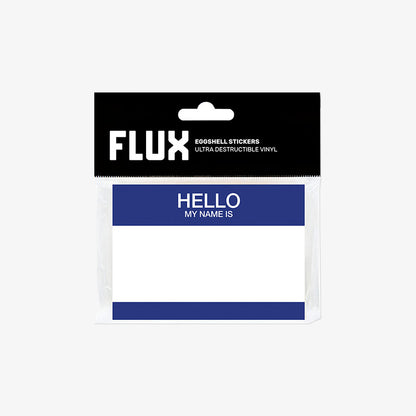 FLUX Eggshell Stickers 50 pcs Hello My Name Is Blue