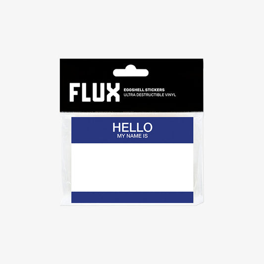 FLUX Eggshell Stickers 50 pcs Hello My Name Is Blue