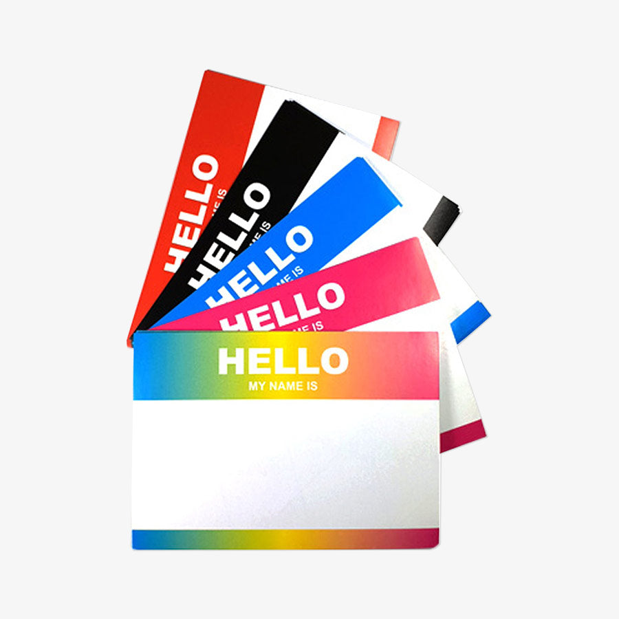 Hello my name is Sticker 50 Pcs. Din A7 - 5 Colors