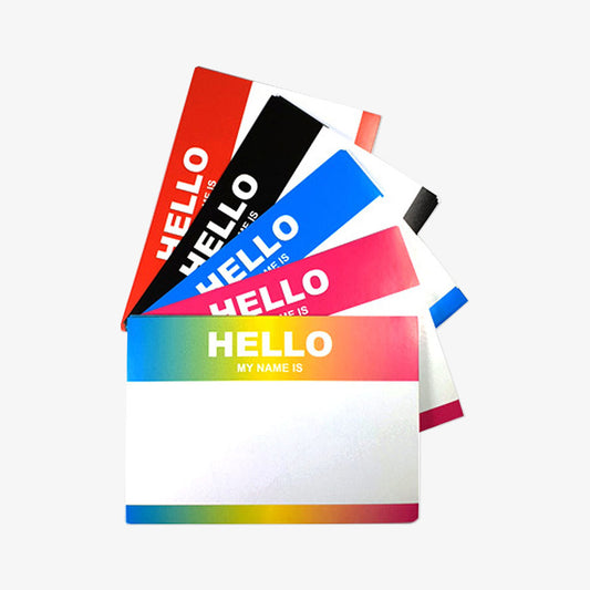 Hello my name is Sticker 50 Pcs. Din A7 - 5 Colors