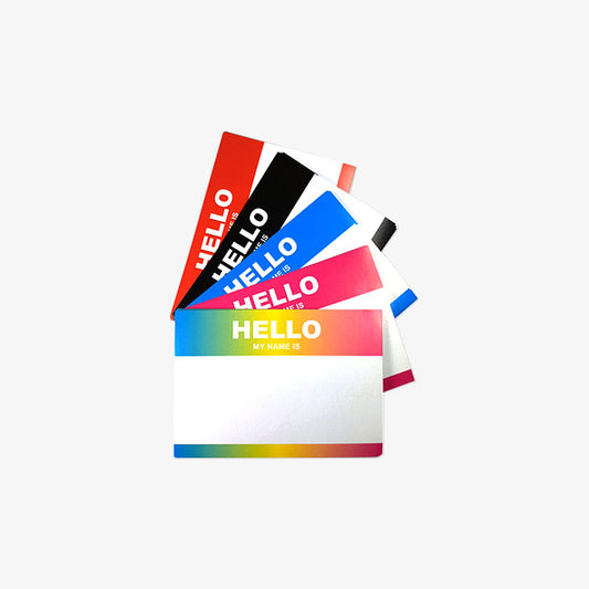 Hello my name is Sticker 50 Pcs. Din A8 - 5 Colors