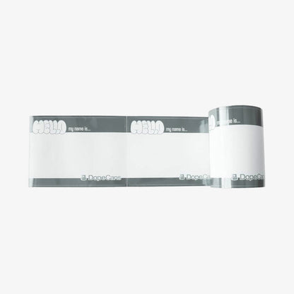 Dope Cans Sticker Hello My Name Is 50 pcs - Silver Metallic