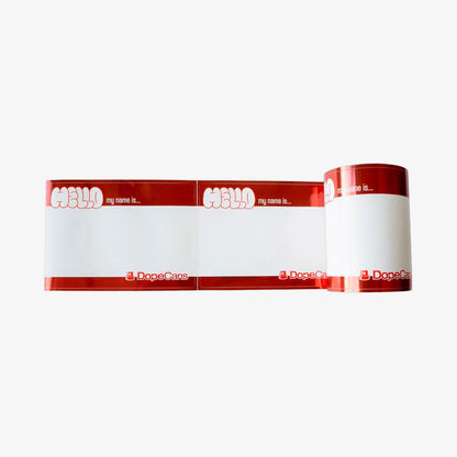 Dope Cans Sticker Hello My Name Is 50 pcs - Red Metallic
